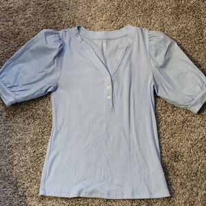GAP Light Blue Puff Sleeve Blouse